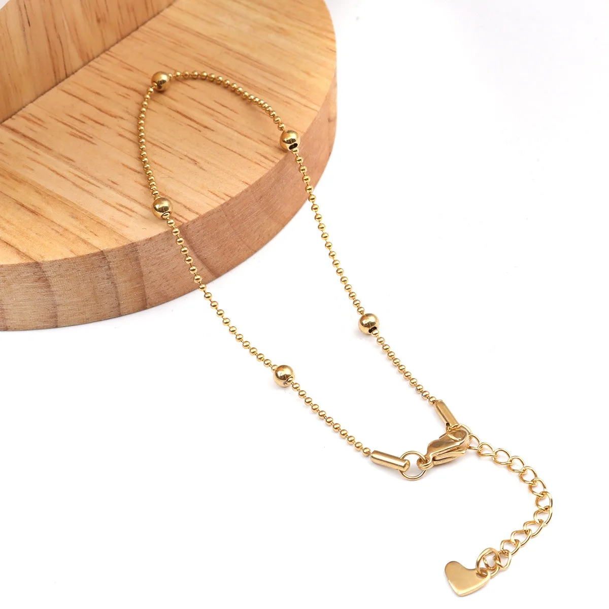 New Trendy Stainless Steel Anklet Gold Color Round Link Chains On Foot Barefoot Sandals Anklet Bracelet Women Summer - detail 11
