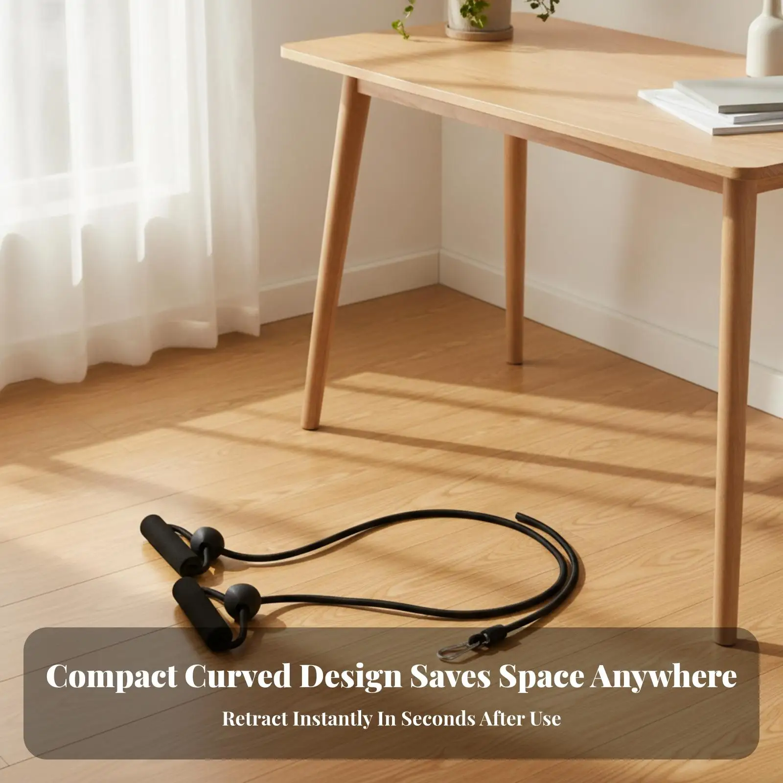 Swing Stepper with Resistance Bands | Textured Non-Slip Footplates, Space-Saving Compact Design, curved mini stepping machine,