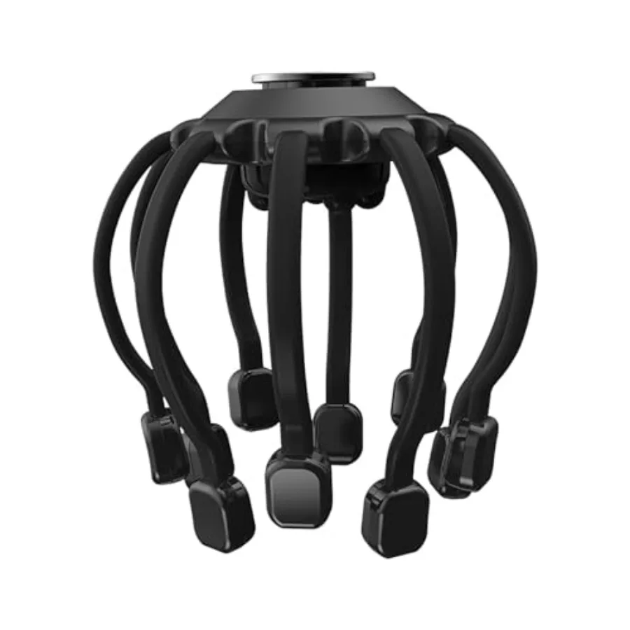 

Electric Scalp Massager with 10 Claws Vibrating Head Massager for Household Use Black Music Player Integrated Deep Relaxation a