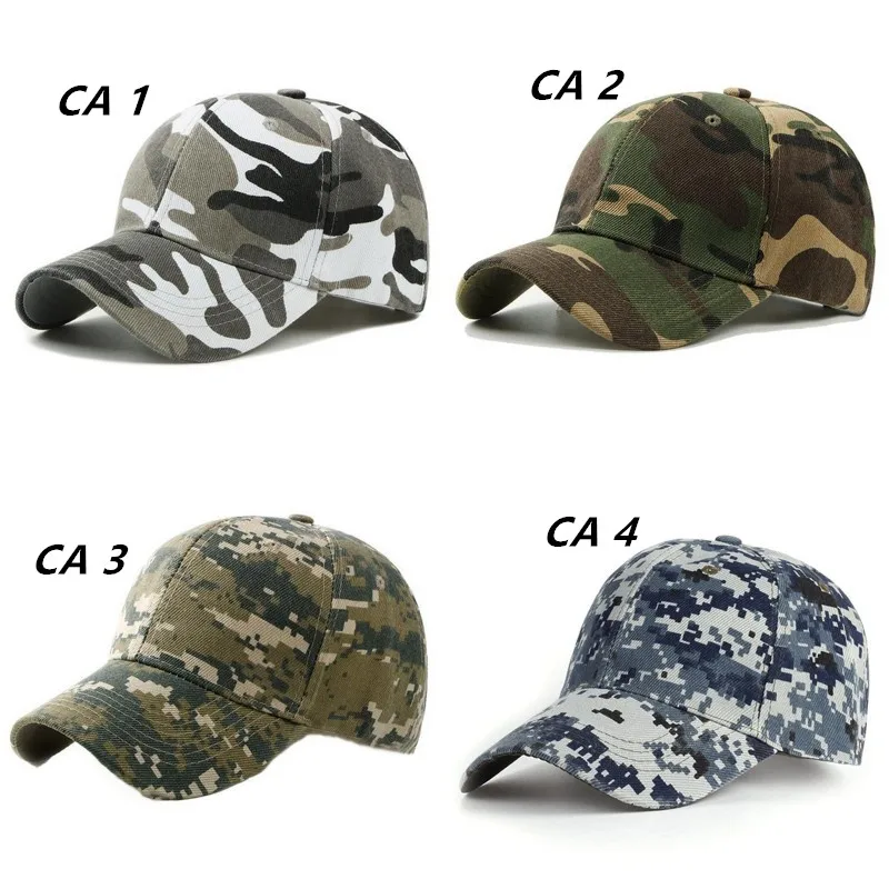 Men Women Summer Cotton Camouflage Printed Baseball Caps Sunhat Outdoor Unisex  Sports Adjustable Snapback Anti-UV Hat Visors