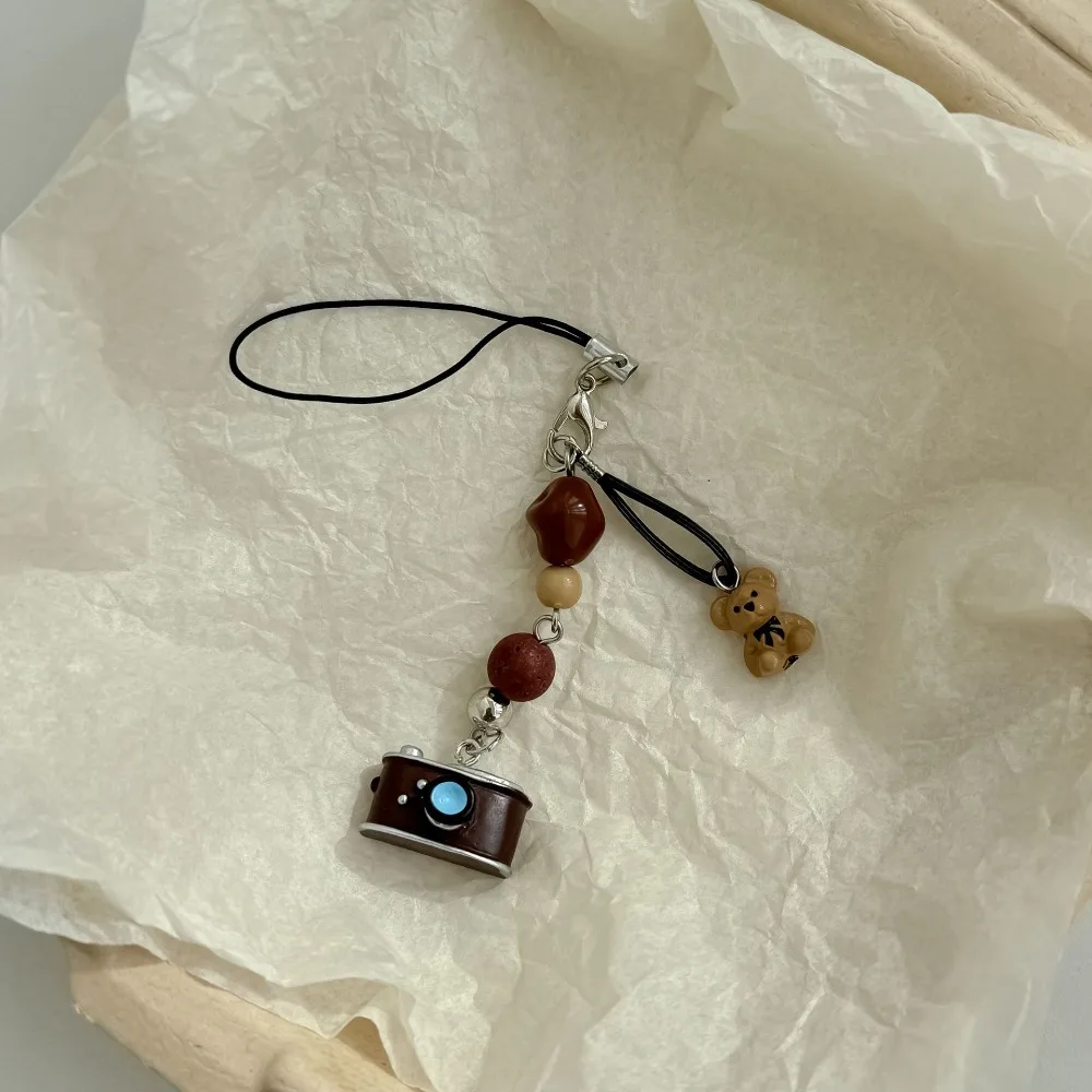 Christmas Phone Strap Red Apple Keychain Cute Gift for Women Girls Phone Accessories Bag Charm