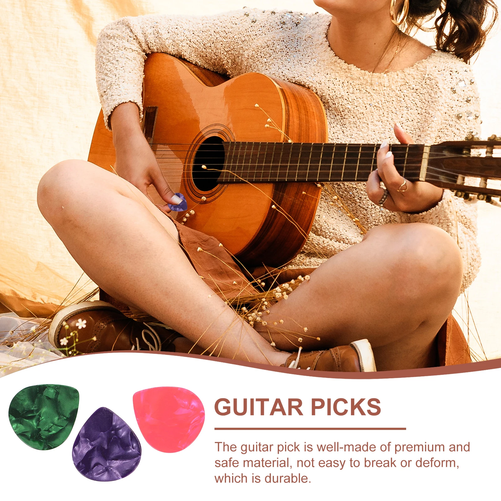 

150pcs Guitar Plectrums Premium Celluloid Ultra-Thin Lightweight Durable Smooth Edges Finger Protection For Guitar Bass Ukulele