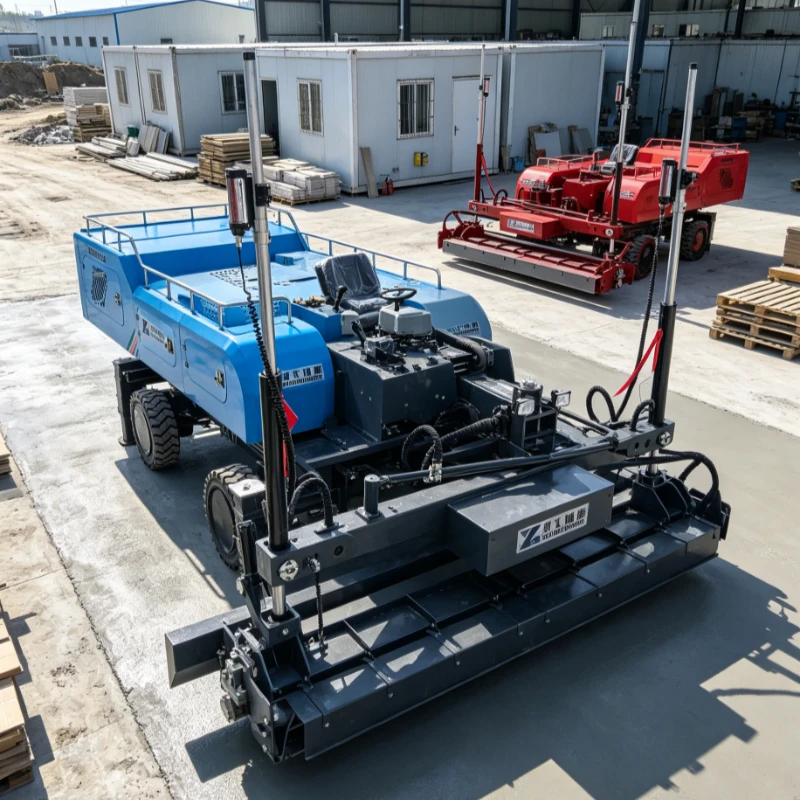 Customized Concrete Laser Screed Hydraulic Four Wheel Automatic Leveling Machine Factory Workshop High Speed Motor