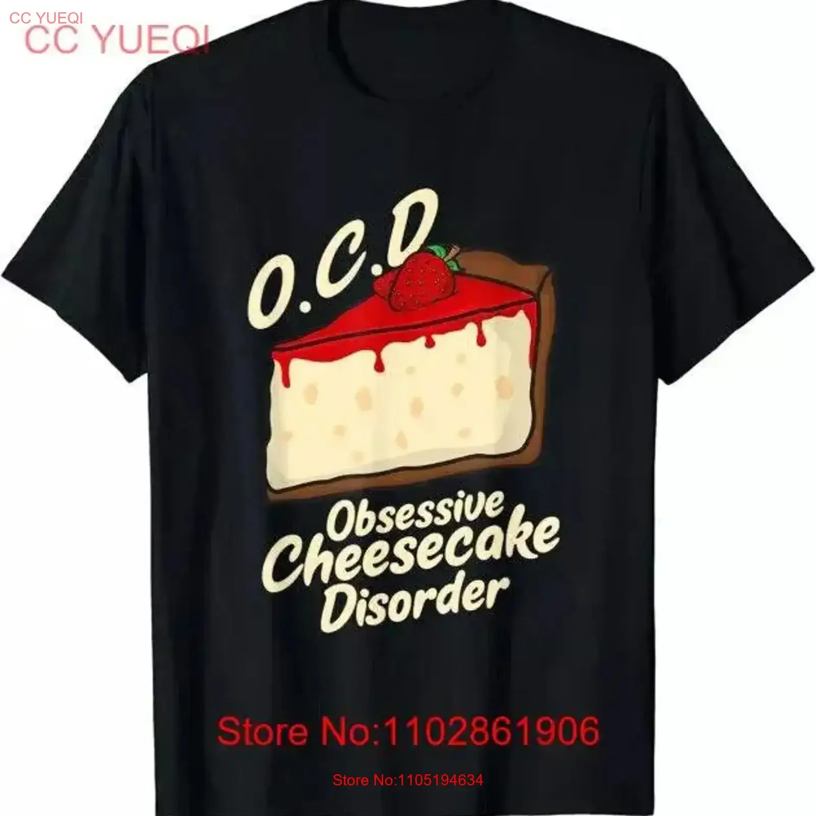 OCD Obsessive Cheesecake Disorder Food Cute T Shirt vintage Washed Unisex Top For Everyday Wear Stretched Versatile fashion