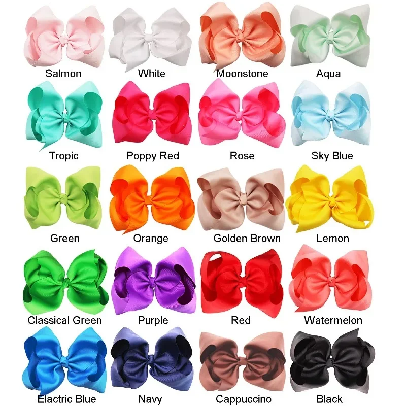 

20Pcs 8inch Hair Bows Clips Boutique Grosgrain Ribbon Big Large Bows Alligator Hair Accessories For Baby Girls Teens Kids