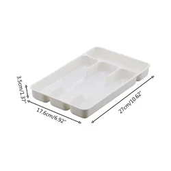 Tableware Organizer Cutlery Storage Tray Knife Block Holder Spoon Fork Separation Box Kitchen Drawer Plastic Container Cabinet