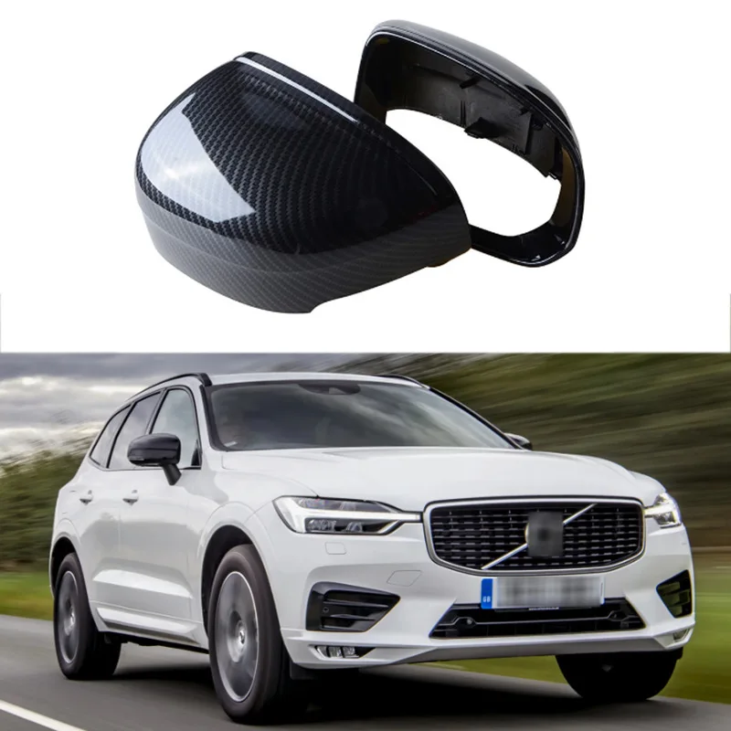 

Сменный Корпус зеркала заднего вида для Volvo XC60 2018-2024 с узором из углеродного волокна, черный яркий, модель 39844970 39844955