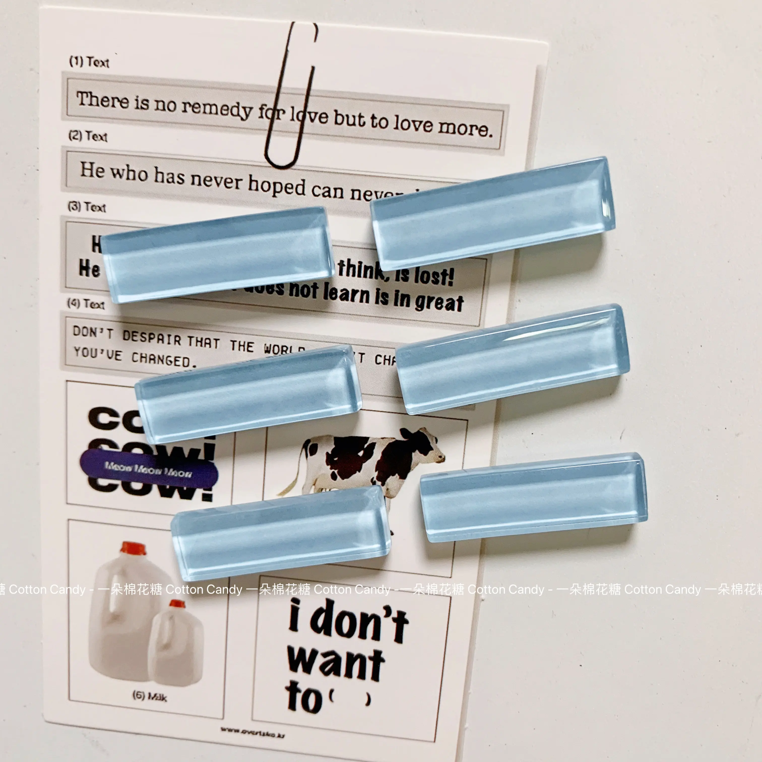 Dopamine Mosaic Color Block Kitchen Fridge Magnetic Strip 3.2x1cm Strong Magnet  Office Photo Polaroid Card Fixed Message Note