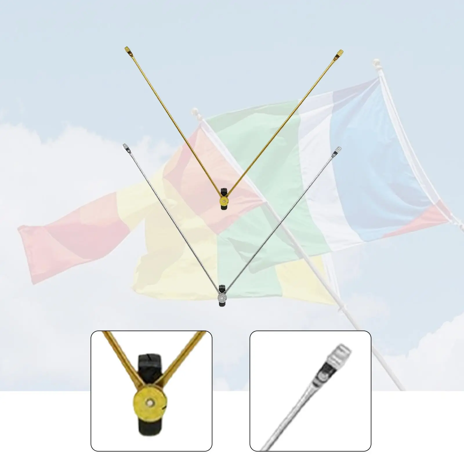 Flag Spreader Length 49cm Non Slip Flagpole Flag Pole Display Steel for Office Independence Day Meeting Room Holidays Public