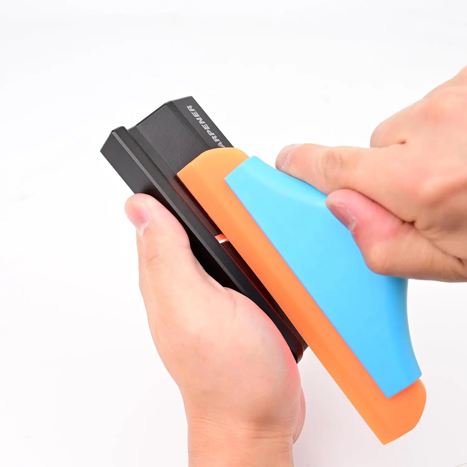 FOSHIO Cleaning Card Scraper Plastic Rubber Edge Trimmer Car Tint Tool Wrapping Vinyl Squeegee Smoothing Skiving Knife Sharpener