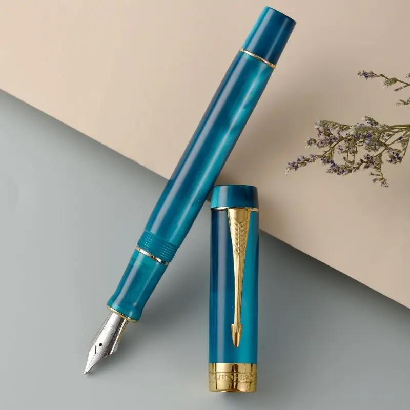 Double-layer Armor Pointed Pen Jinhao Long Knife Research No.6 Nib Handmade Polished Acrylic High-end Stationery Pen Creation