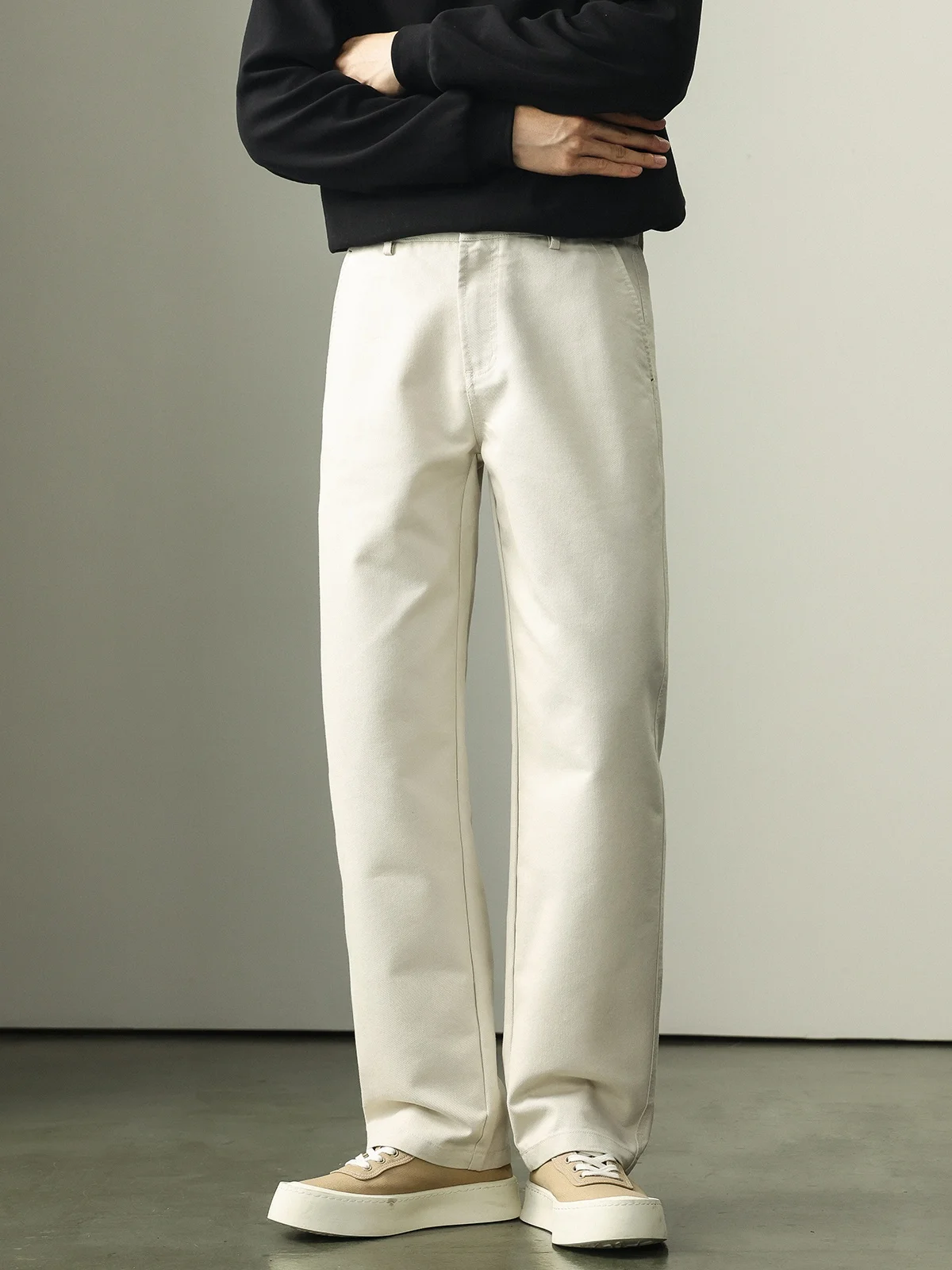 

Ultra Comfortable Straight Leg Casual Pants Men's Loose Fit Simple Sle Autumn New Trendy Brand Long Pants Cotton Polyester ...