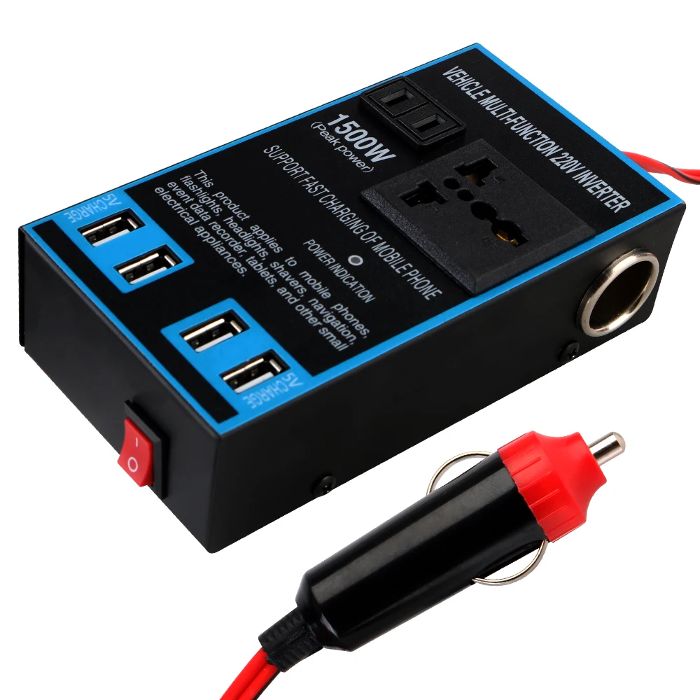 Quick Charging DC 12V/24V to AC 110V/220V Power Adapter Converter Car Inverter AC Sockets USB Chargers Cigar Lighter Socket