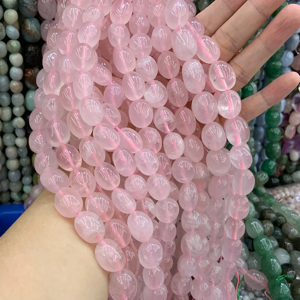 Natural Pink Rose Quartz Beads 15'' Irregular Rectangle DIY Loose Beads For Jewelry Making Beads Necklace Bracelet Gift