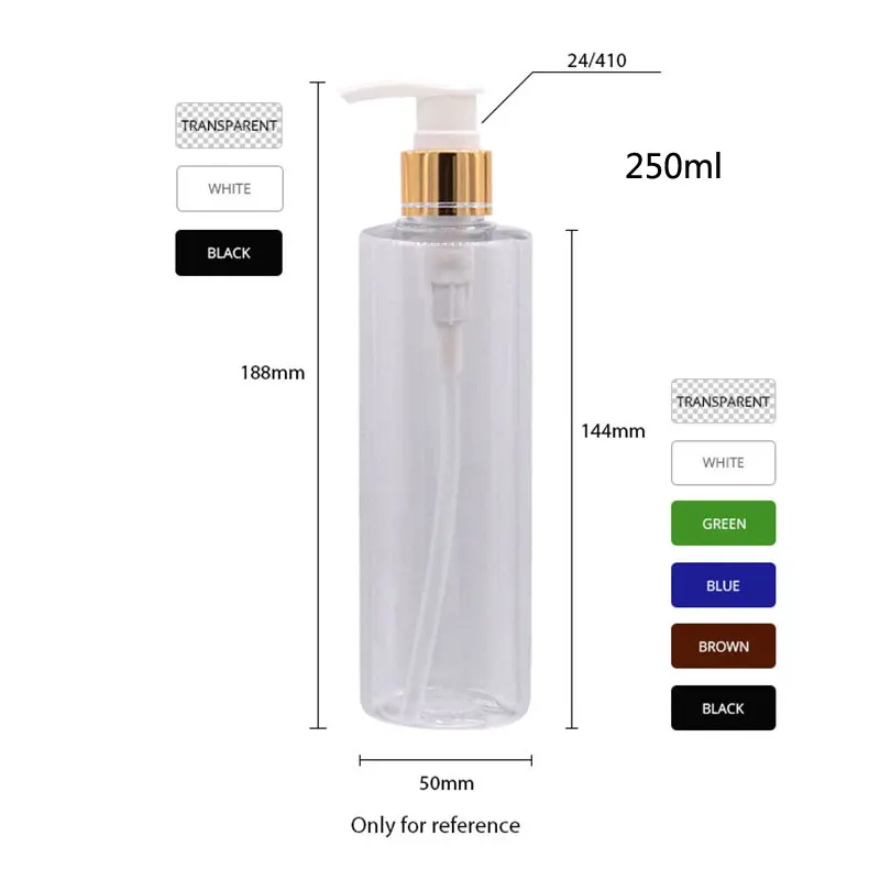 24pcs 100ml 120ml 150ml 200ml 250ml Plastic Gold Silver Lotion Bottles Liquid Soap Pump For Shampoo Cosmetic Dispense