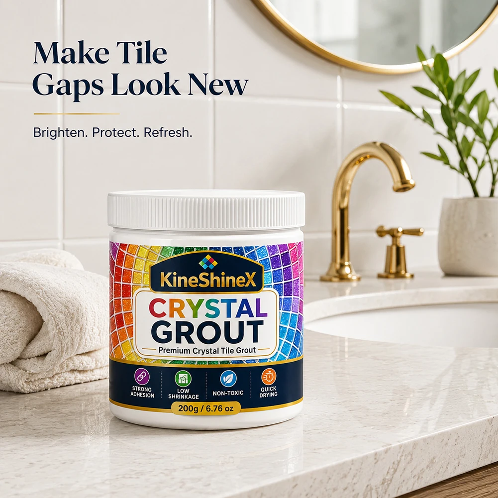 Mould-Proof Tile Grout,Quick Drying Crystals Tile Grout,Waterproof Stain-Resistant Crack-Proof,Perfect For Bathrooms Kitchens