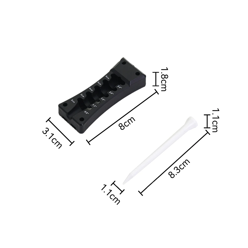Compact 3-in-1 Golf Support Device with Adjustable Tee Depth Control Carbon Fiber Divot Fork and Non-Slip Tee Rest