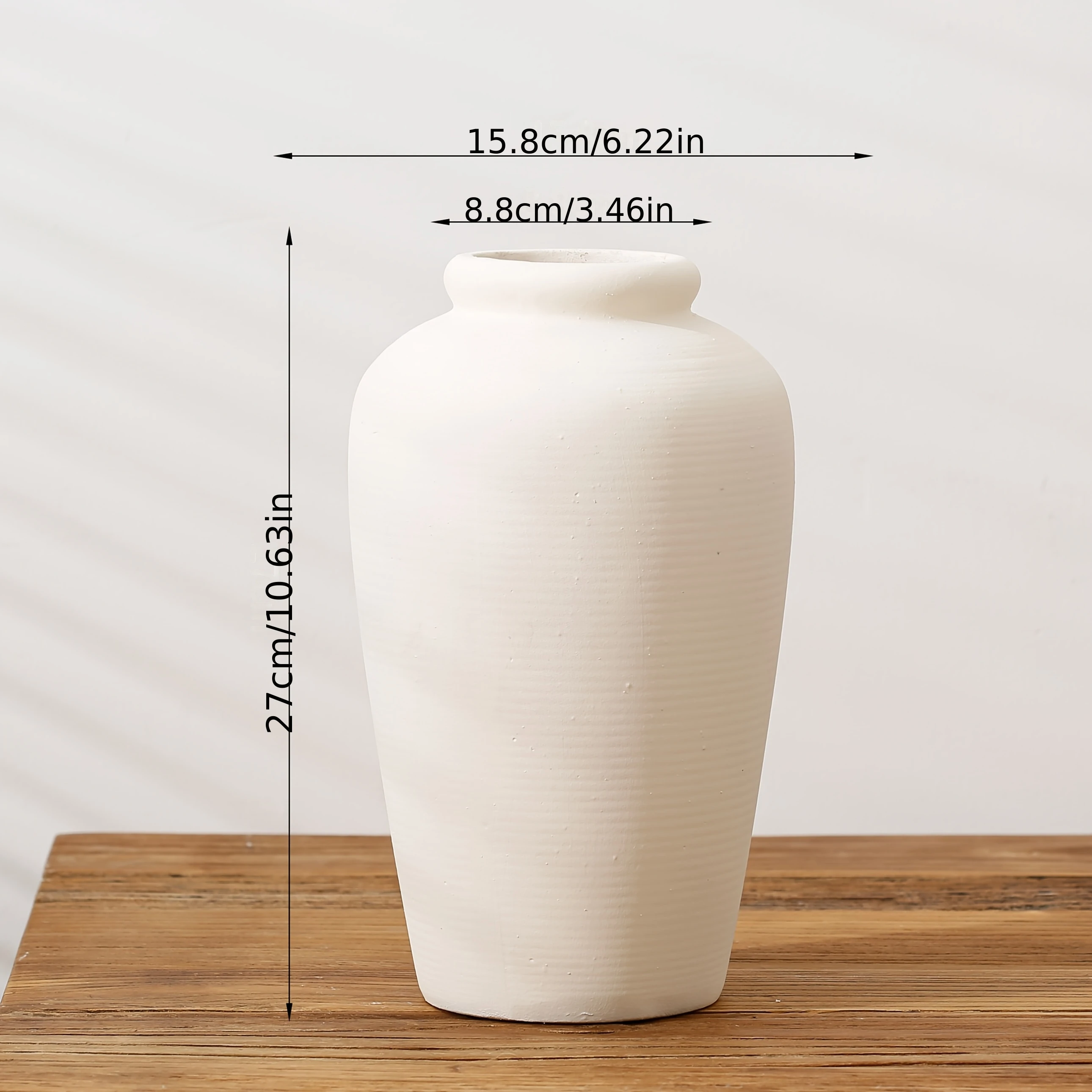 Large Ceramic Rustic Vase | 11-inch Tall Decorative Farmhouse Vase for Home Decor, Living Room, Shelf Decor, Enterway, Office