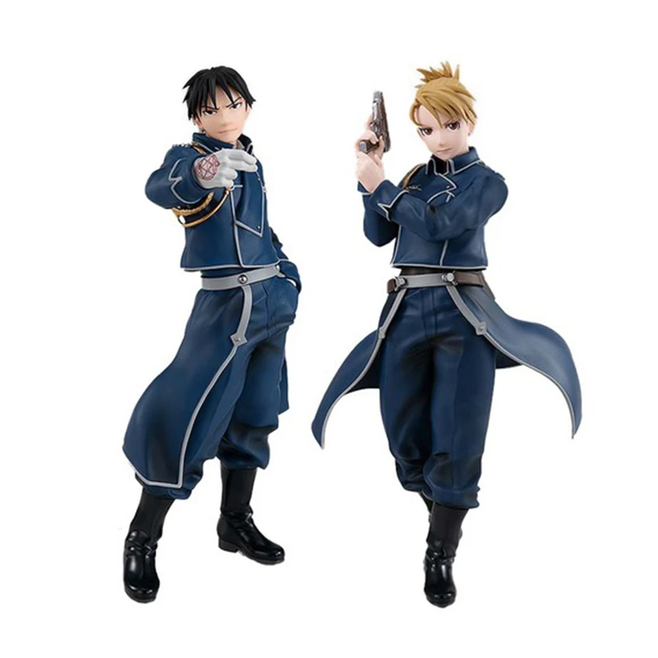 Original Genuine Fullmetal Alchemist Colonel Roy Mustang First Lieutenant Riza Hawkeye  Figure Collection Model Toys For Kids