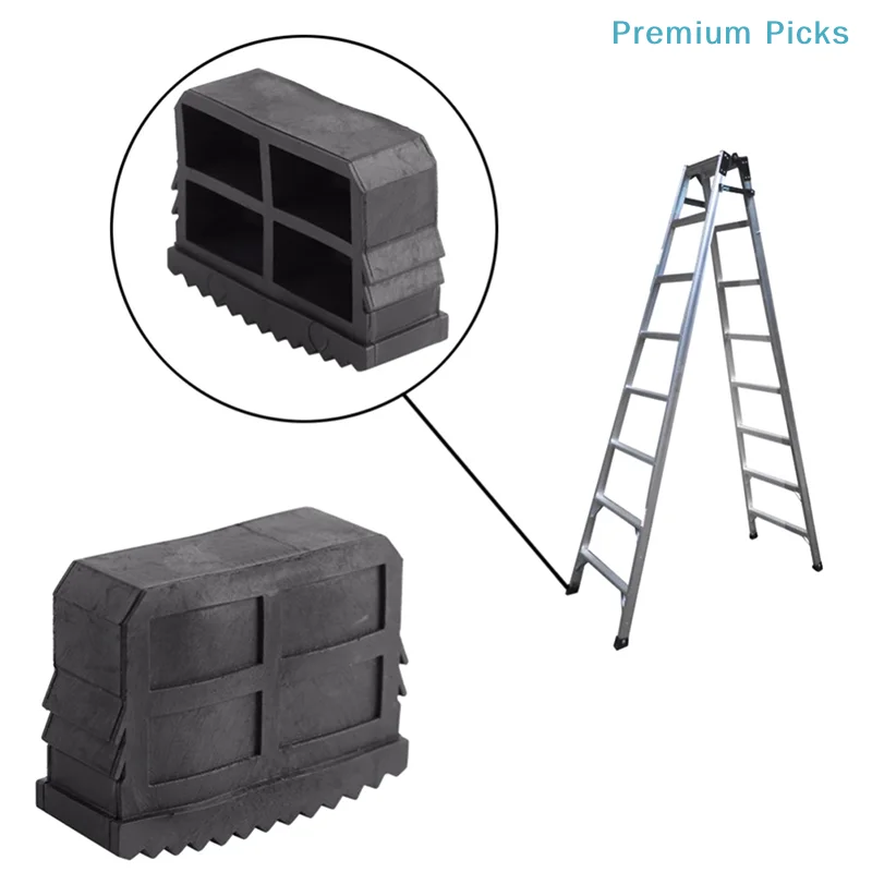 1pcs Black Rubber step ladder feet Anti-Slip Folding Step Ladder Feet Pad Ladder Foot Grip Cover Protector Replacement Tools