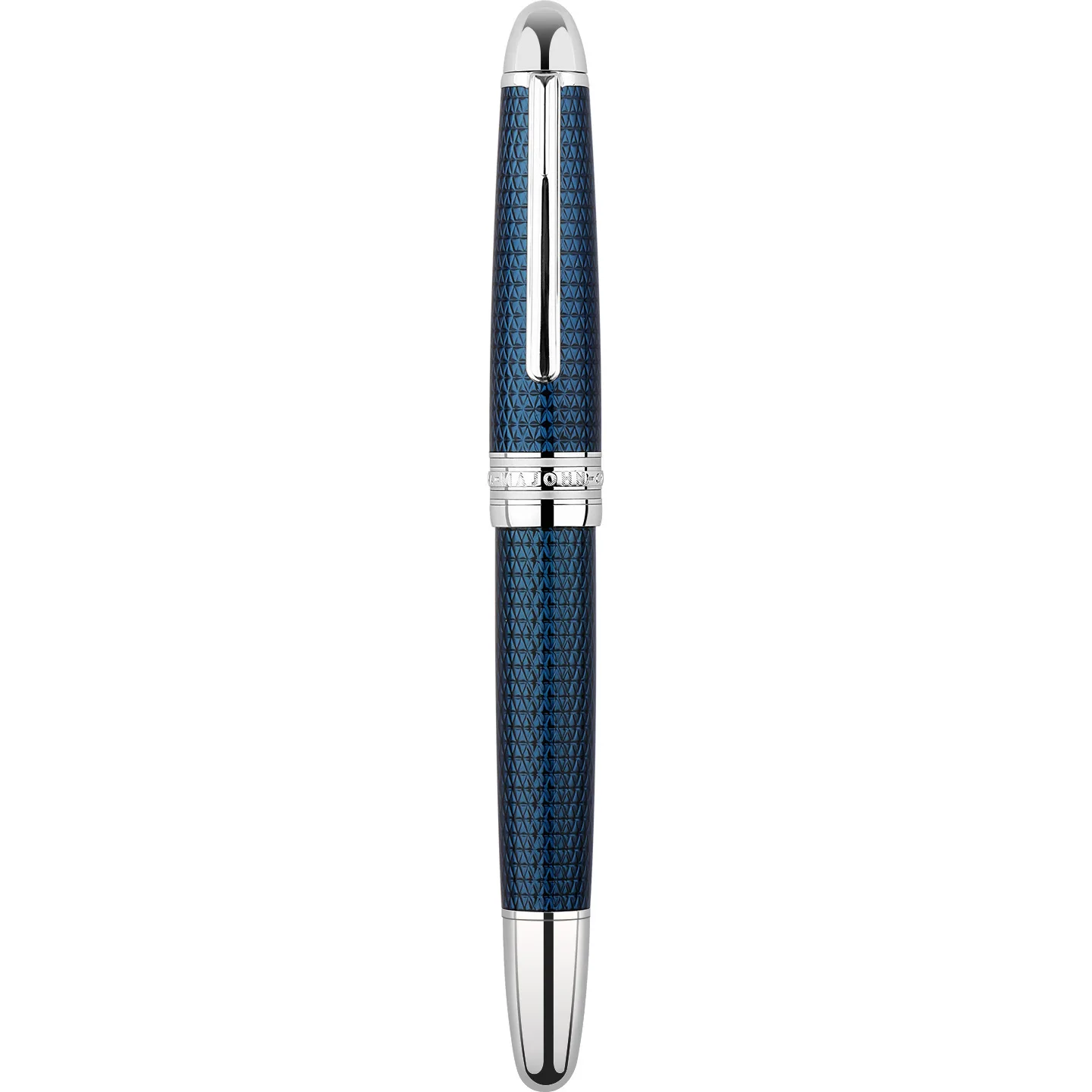 MAJOHN P136 Fountain Pens Twilight Blue Resin Coated Metal Piston Fountain Pen with 3D Pattern and Non-Slip Stainless Steel Grip