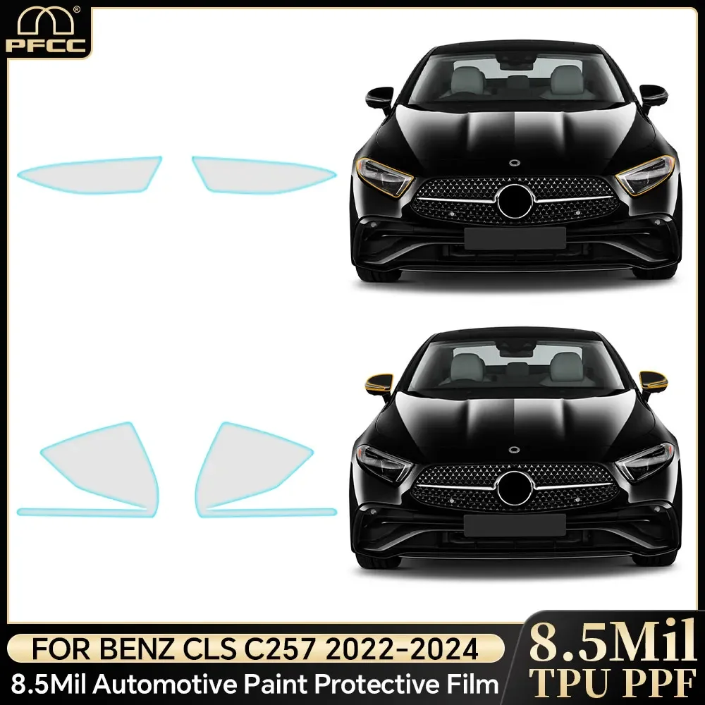 

For Mercedes Benz C Class W206 2022 2023 Headlight Rearview Door Side Pre-cut TPU Protection Film Clear PPF Anti-Scratch Bra
