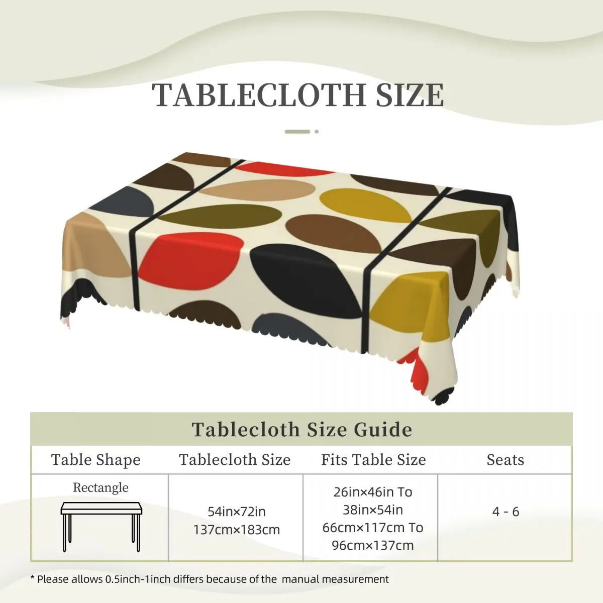 Orla Kiely Flowers Colorful Custom Rectangular Tablecloth Waterproof Table Cover for Dining Events Table Cloth