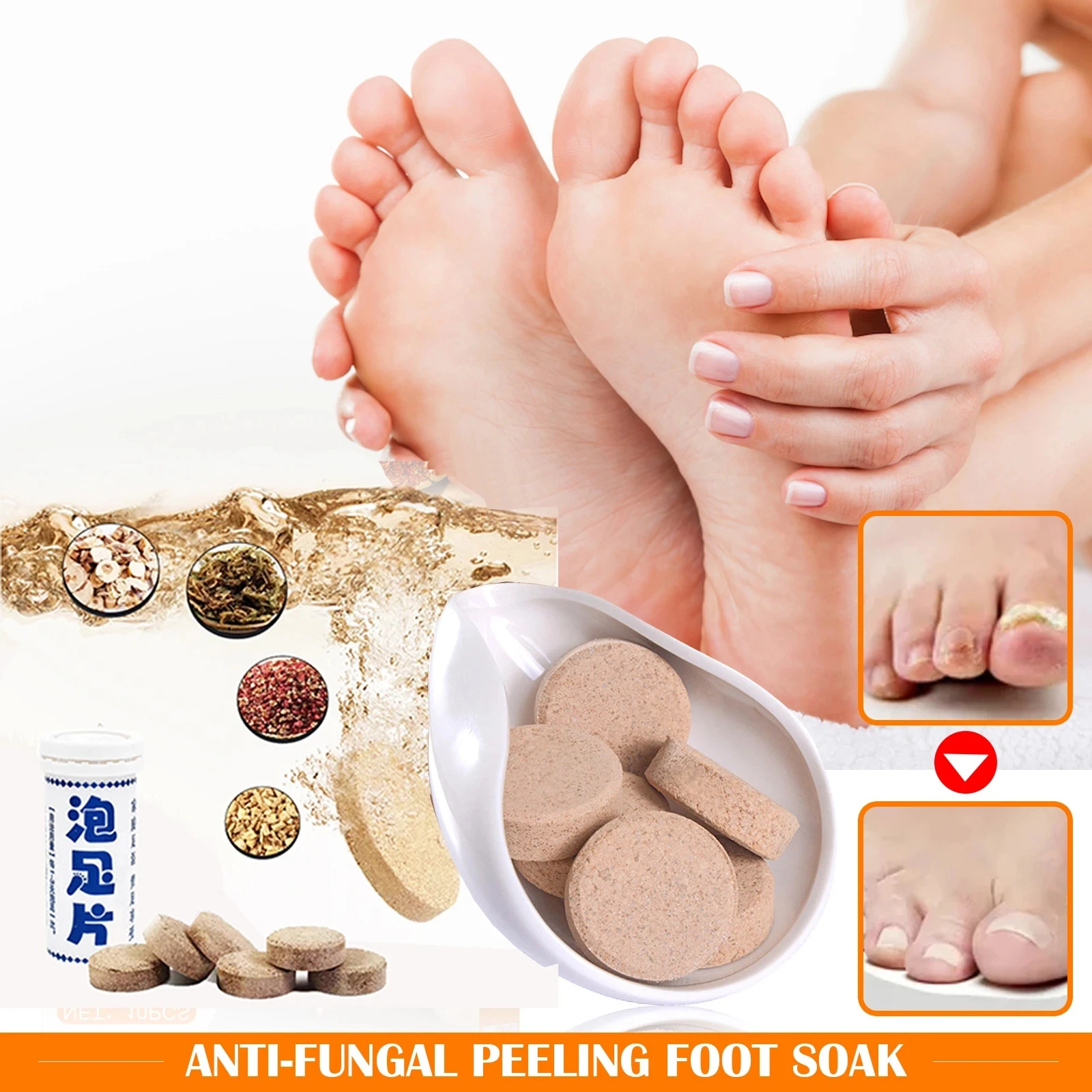 ZB Foot Odor Blister Tablet Antibacterial Deodorant Powder Anti Itch Sweat Odor Feet Athletes Foot Anti-Fungi Foot Health Care