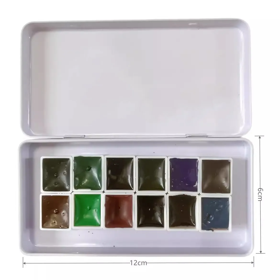 MAIRTINI satu Set cat air pelapis 12 warna 1/2ml cat air Profesional seniman sampel buatan tangan warna air untuk perlengkapan seni lukis