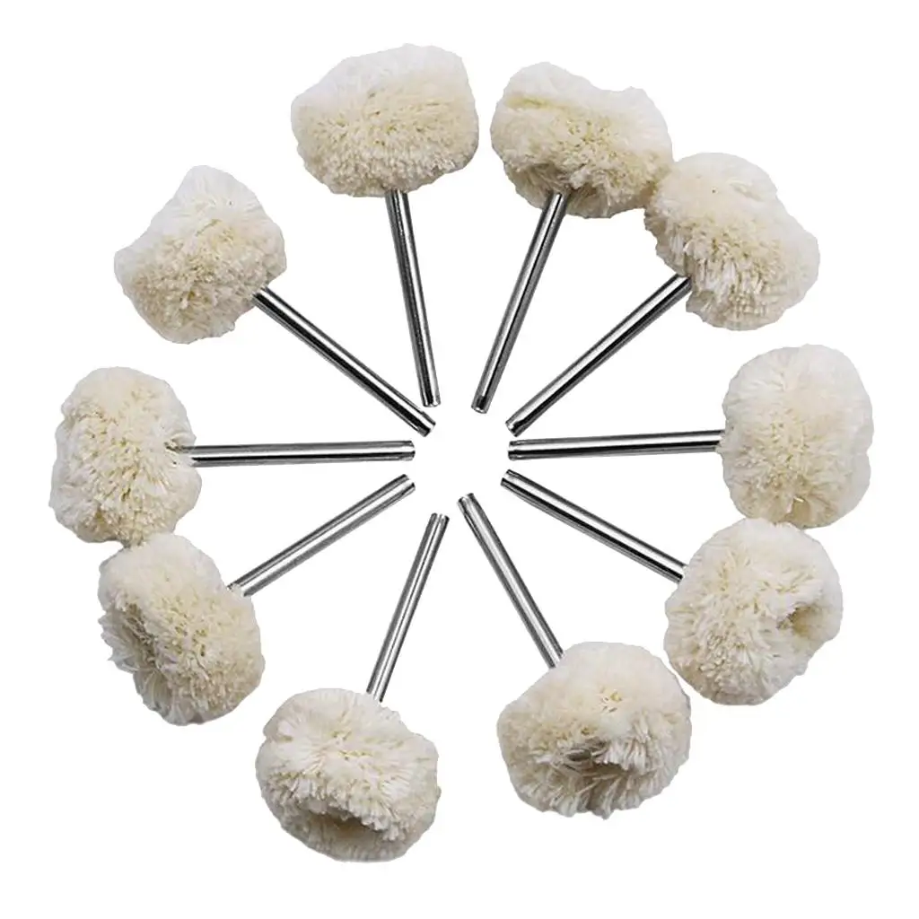 10PCS 3mm Wool Felt Rod Polishing Rotary Polishing Grinding Heads