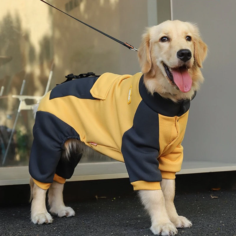 

Winter Warm Dog Coat Large Dog Hoodies Clothes Dog Sweater Pets Clothing Golden Retriever Labrador Four-legged Jacket