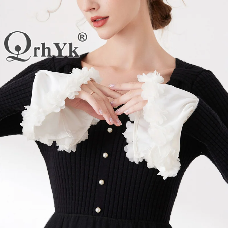 

1 пара, милые темпераментные рукава-трубы с цветком феи, элегантные съемные рукава-пузырьки, оборки, декоративные искусственные расклешенные манжеты, подарки