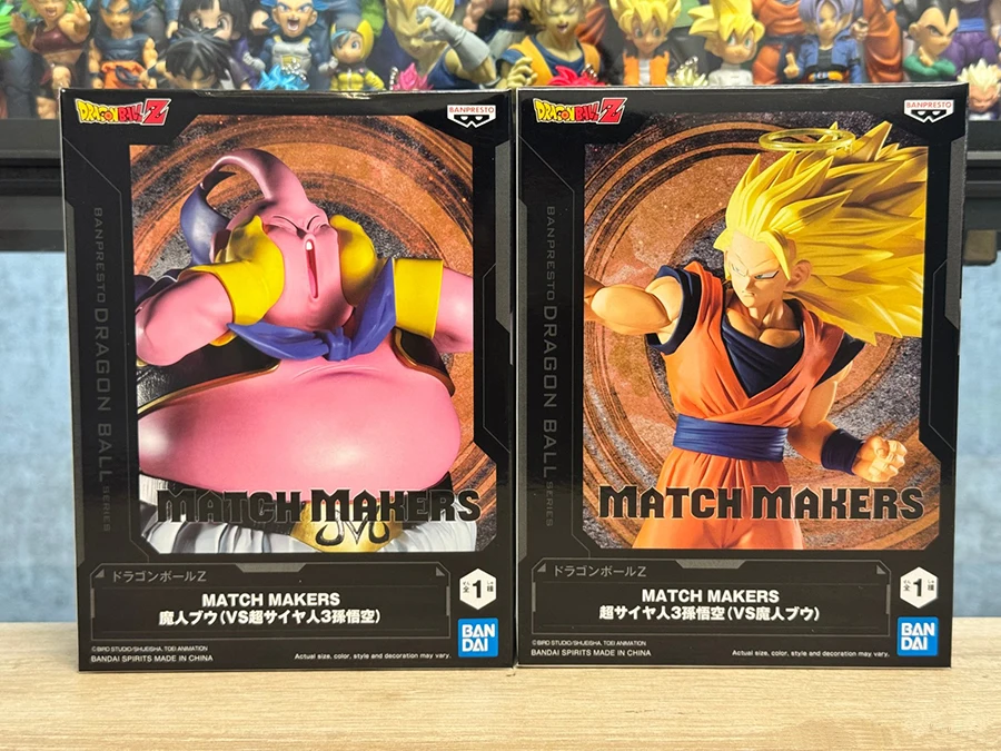 Banpresto Dragon Ball Z Anime Figurines Match Makers SSJ3 Goku Majin Buu PVC Action Figures DBZ Figurals Collectible Model Toys
