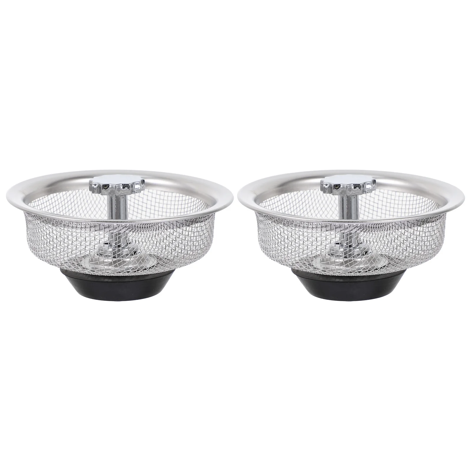 Colador de fregadero de cocina, tamiz de drenaje de acero inoxidable, antioxidante, corrosión, almacenamiento de agua, tapón de presión, filtro de fregadero de cocina, 2 uds.