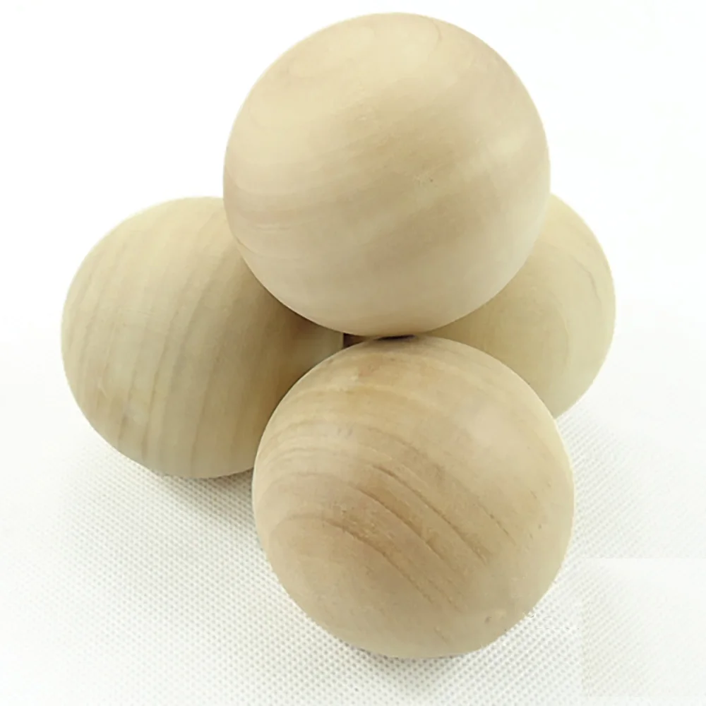 Solid Wood Round Beads Natural Logs Non-porous Handmade Wooden Round Beads Diy Large Solid Wood Ball Toys 60/70/75/80/90/100mm