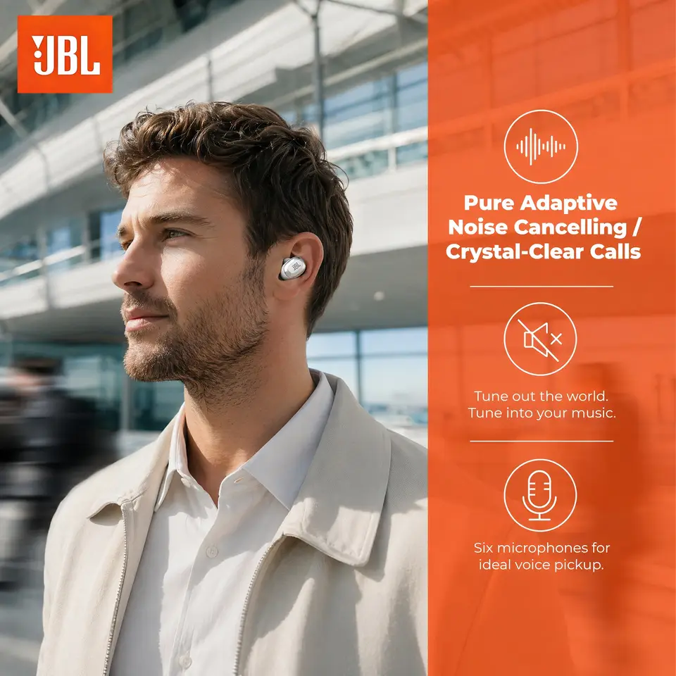 سماعات أذن بلوتوث لاسلكية JBL Live Free 2 TWS مع إلغاء الضوضاء النشط سماعات رأس موسيقية رياضية سماعات أذن لاسلكية حقيقية مع ميكروفون - 3
