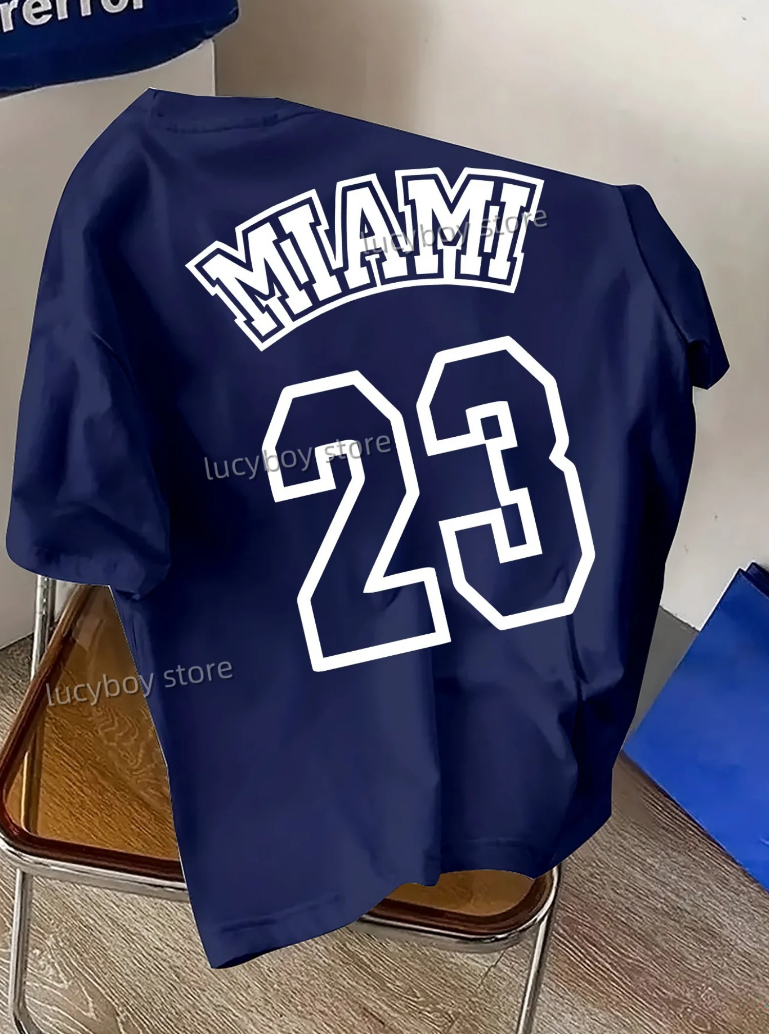 Mens  NO.23 MIAMI Print Short Sleeve T Shirt Man O-Neck Sportwear jerseys 8 colors Football Tee Vintage Casual Tops Men Clothes