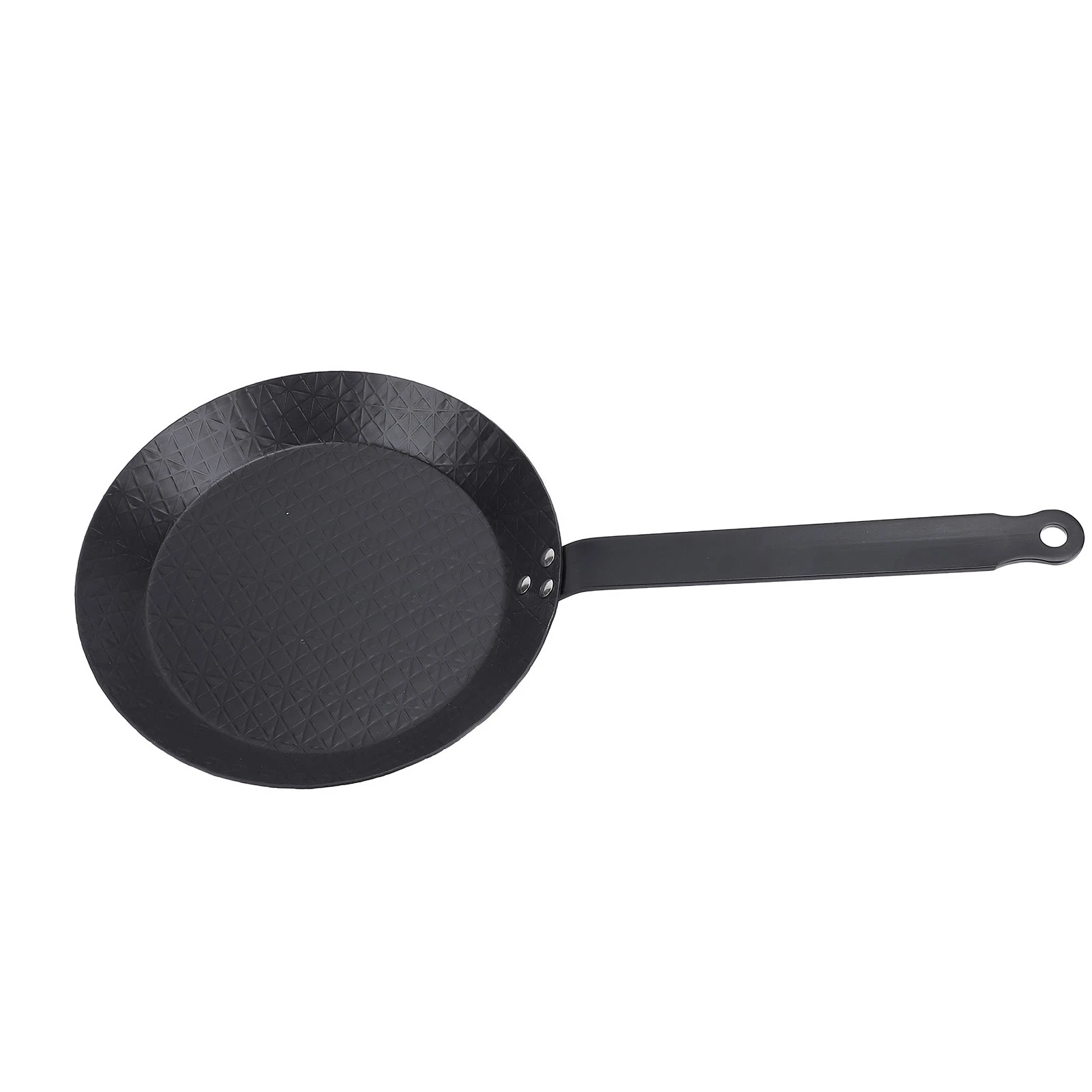 20cm Carbon Steel Skillet Nonstick Frying Pan Smokeless Comfortable Grip for Indoor Outdoor Cooking Steak Egg Fish Vegetable