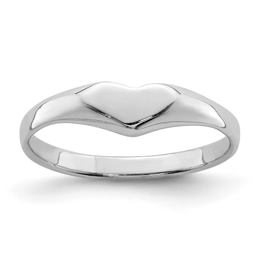 

Sterling Silver RHplated Polished Elongated Heart 's Ring