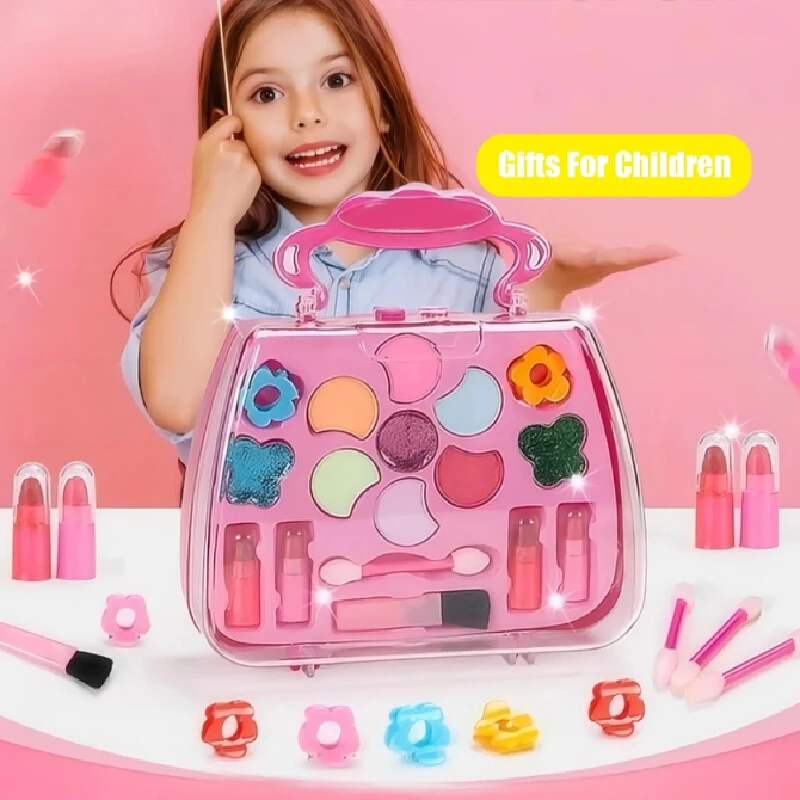 Petit sac à main de princesse lavable pour filles, trousse de beauté et de maquillage, jouet pour enfants, cadeau d'anniversaire sûr, faire semblant d'être un jouet