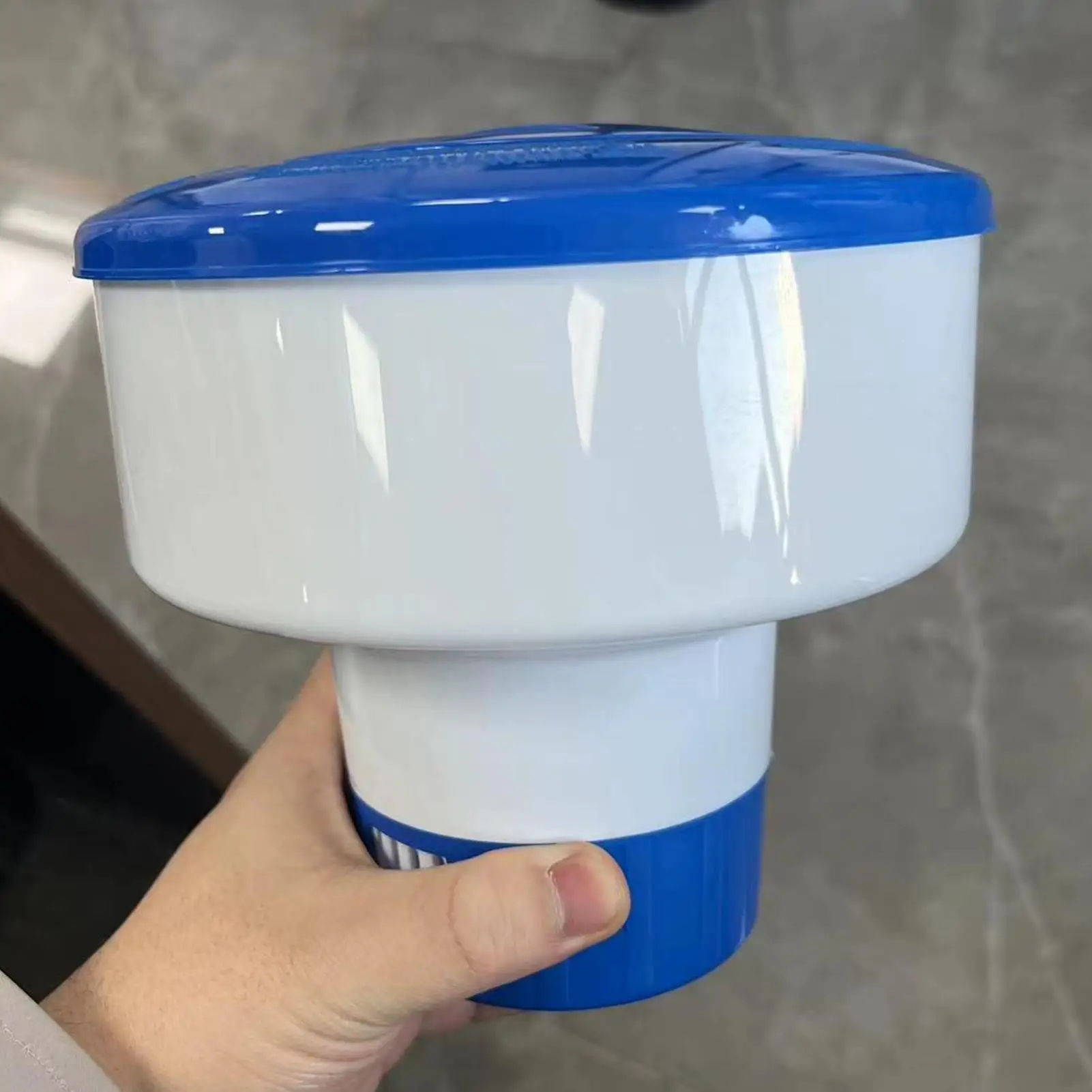 

7/9 Inch Deluxe Large Swimming Pool Cleaning Tools Chlorine Dispenser Blue White Floating Swim Pool Tool Tablet Auto-Supplier