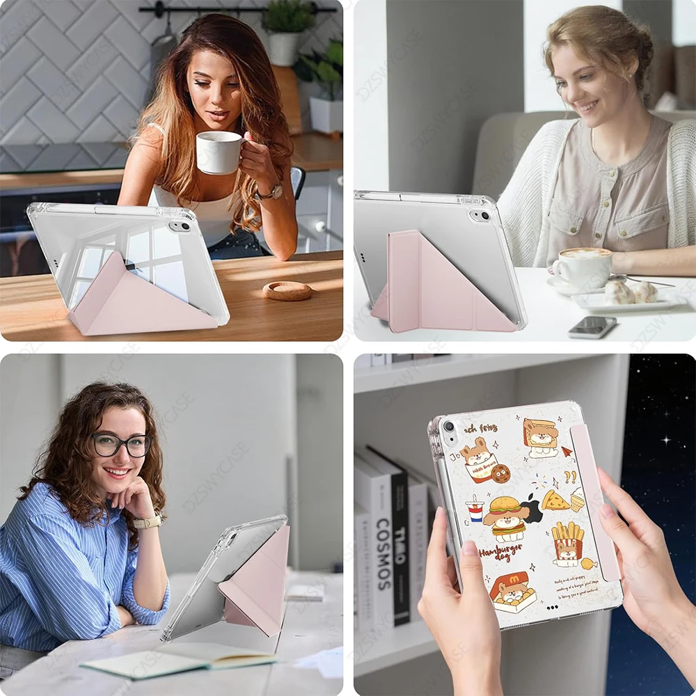 Hülle für iPad 10. 10.9 A16 11. Generation 11, Air 11 M2 3 Air 10.9, Pro 11 M4, 9/8/7th 10.2, 5/6th 9.7, Mini 6/7 Y-förmige Standabdeckung