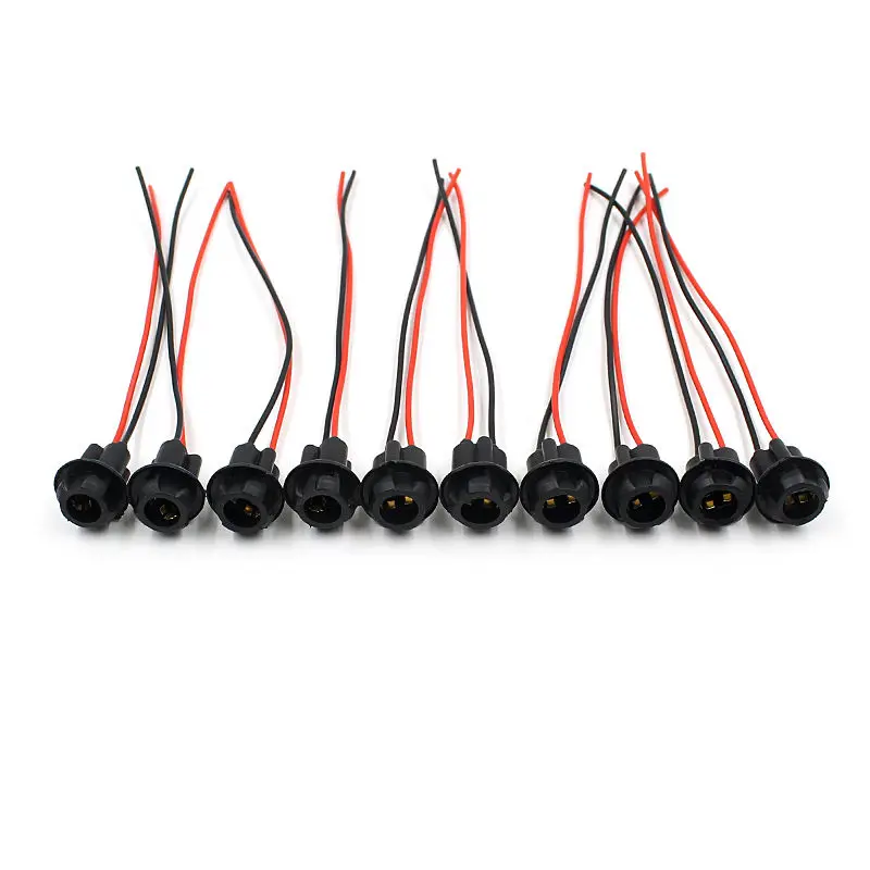 10pcs T10 W5W 168 194  Socket Marker Instrument Lights Holder Connector Wire Bulb Plastic Harness Replacement Car Parts
