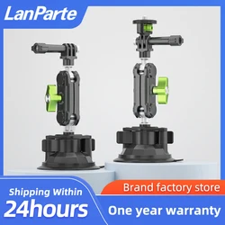LanParte Universal Ball Head Arm Metal Bracket Windshield Suction Cup Car Mount for GoPro hero 11 10 9 8 Cellphone Action Camera