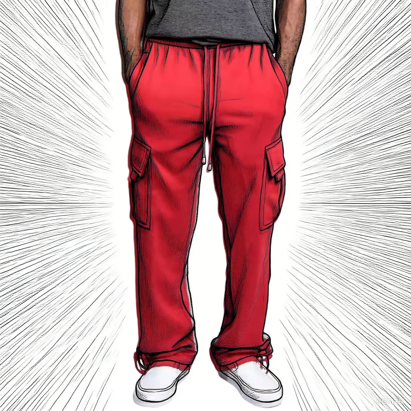 Лето-Осенние модные повседневные кастрюли для мужчин, уличная одежда, однотонные брюки-карго с эластичной резинкой на талии, широкие мужские джоггеры