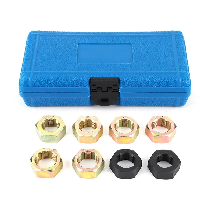 8pcs Universal Axle Spindle Fractional Set Thread Repair & Metric Rethreading Tool Kit for Vehicle Screw Thread Restoration