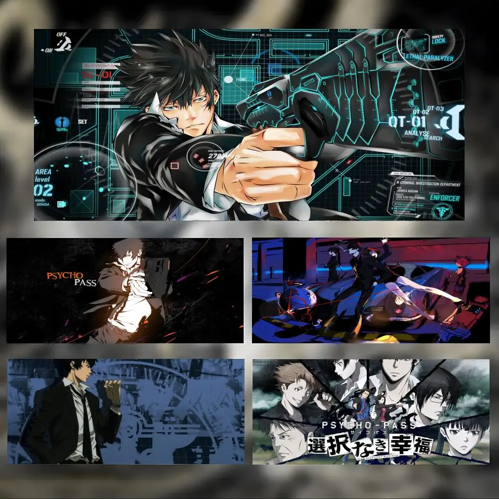 Cool Dark Anime Psycho-Pass Mouse Pad Large Thick Desk Pad Stitched Edges Gaming Mouse Mat for PC
