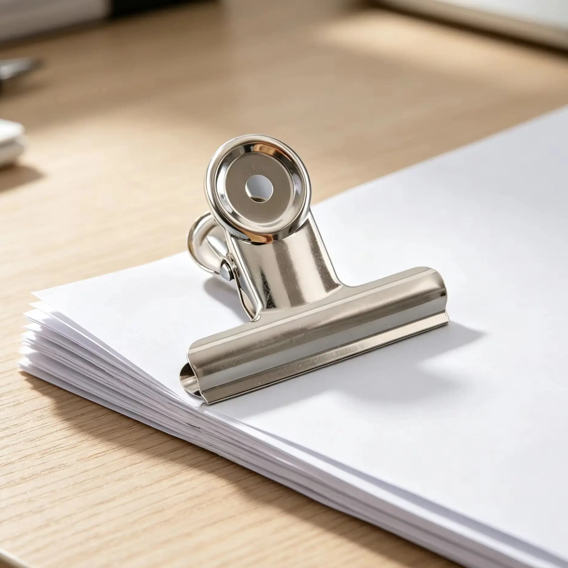 6pcs Stainless Steel Round‑Head Book Clips, Durable Metal Round‑Tip Paper Clamps for Office School Document and Invoice Holding