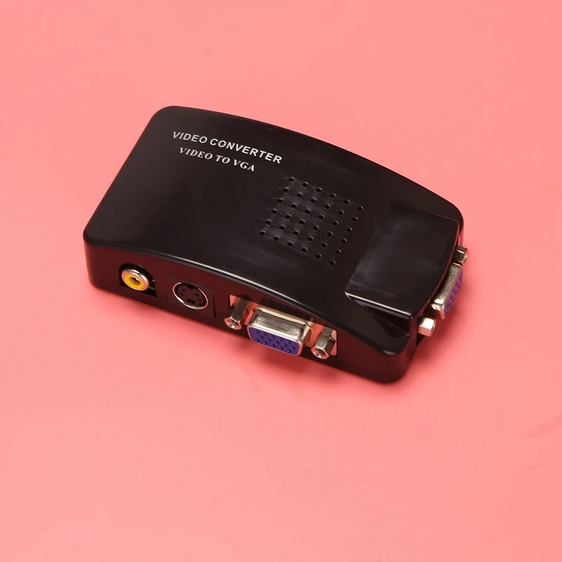 

Y16A AV to VGA Adapter RCA VGA Converter PC RCA Composite S-Video AV Input to PC VGA LCD Output Converter Switch Box