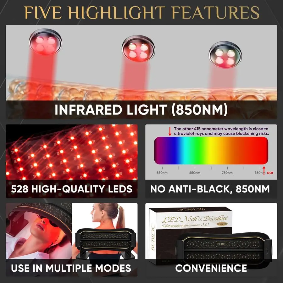 Thérapie par la lumière rouge infrarouge pour le corps et le visage, thérapie par la lumière rouge proche infrarouge 850, sans fil, taille, jambes et autres parties, trois